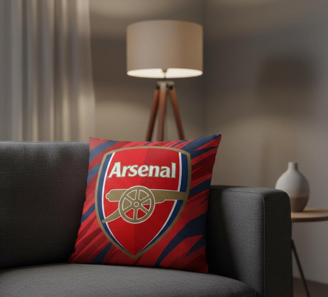 Arsenal FC Cushion, Luxury Silk Football Decor, 16x16 Sports Case, the ...