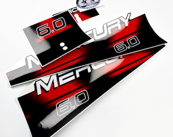 Vinyl decal kit for Mercury 6 hp outboard engine graphic stickers set for Mercury 6 hp Handmade reproduction