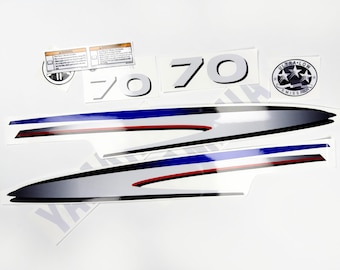 Vinyl decal kit for Yamaha 70 hp outboard engine graphic stickers set similar for Yamaha 70 two stroke Handmade