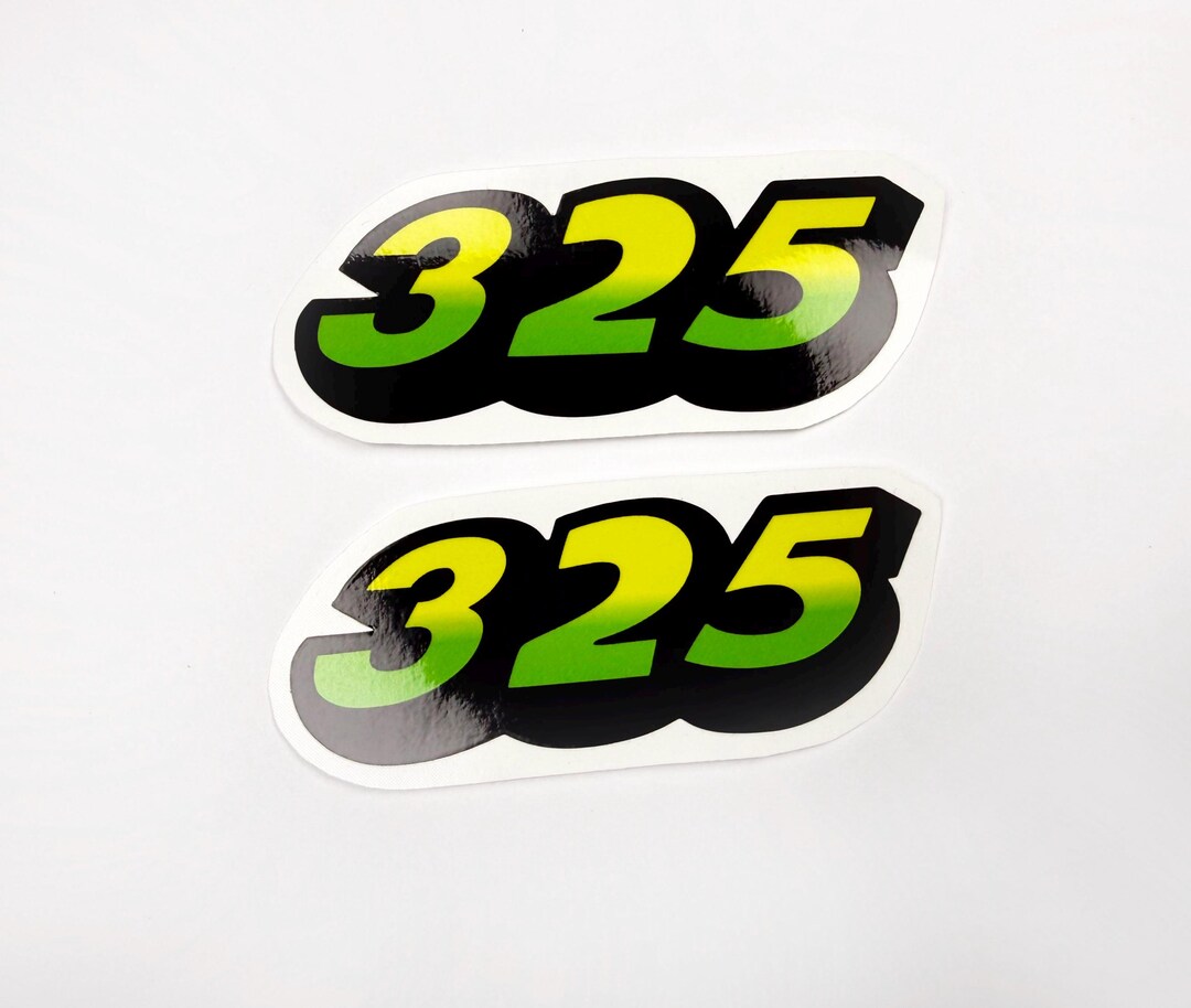 Yellow With Green Vinyl Decal Numbers for a Lawn Mower 325 Graphic ...