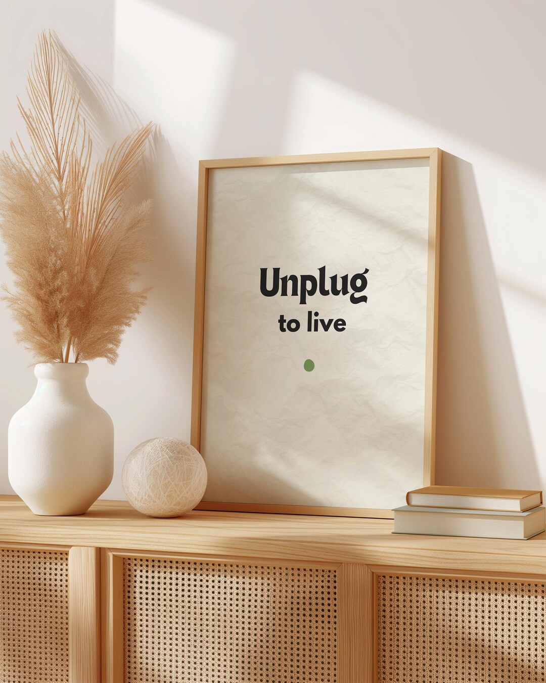 Unplug to Live Wall Art, Digital Detox Print, Minimalist Mental Health ...