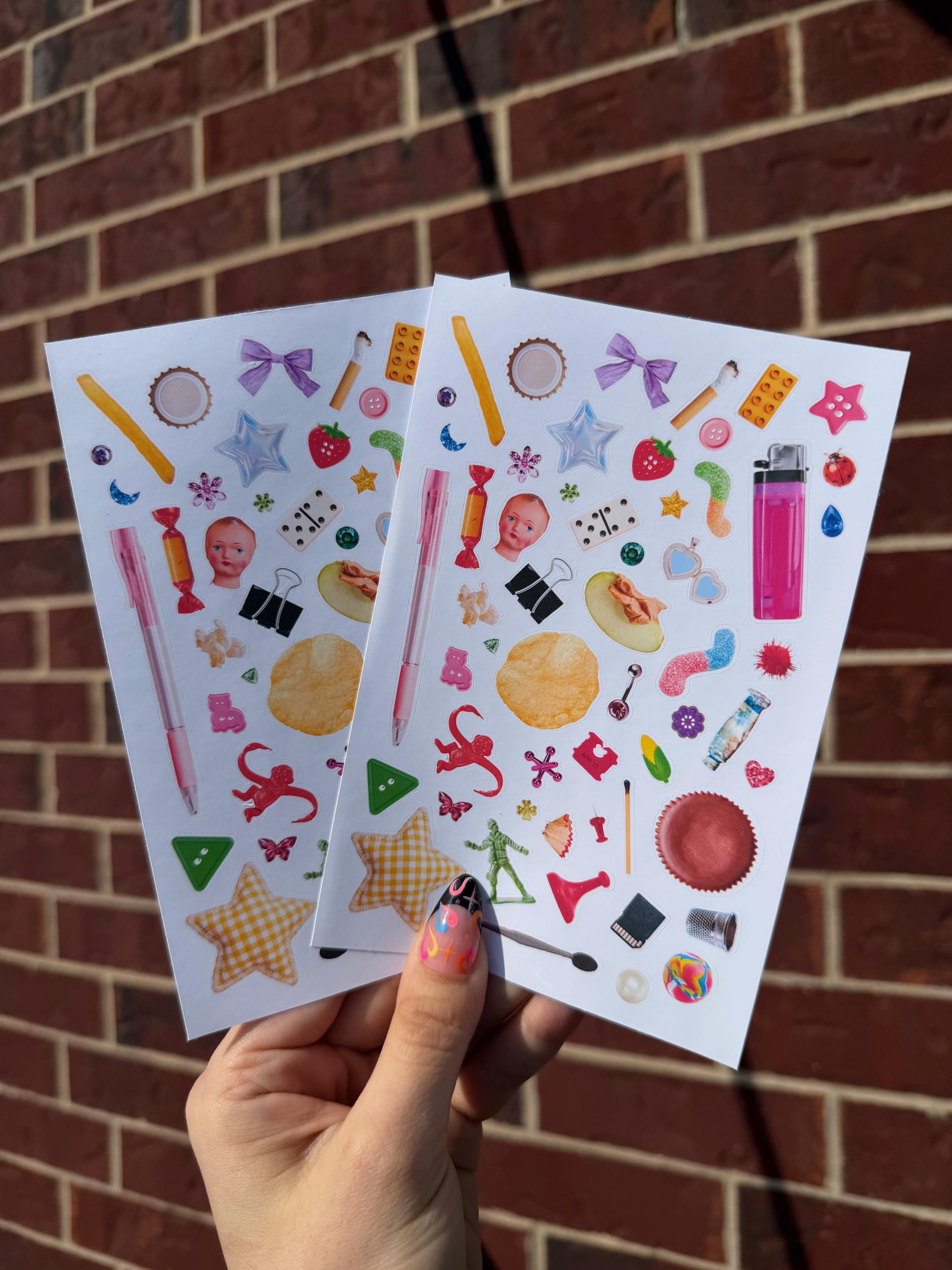 Y2K Nostalgia Sticker Sheet, Junk Princess Aesthetic | 2000s Childhood ...