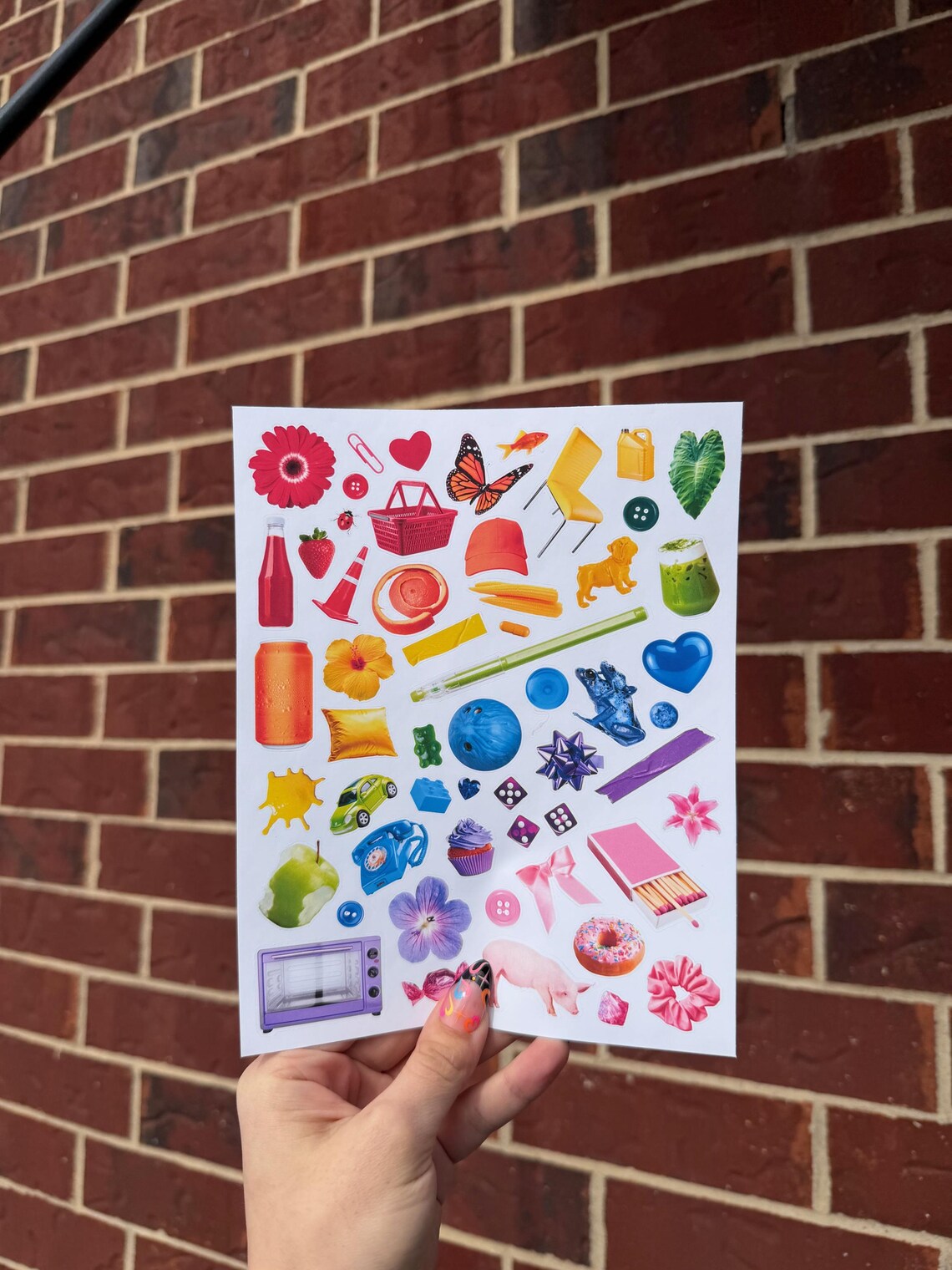 Rainbow Object Sticker Sheet | Random Things Stickers | Color Organized ...