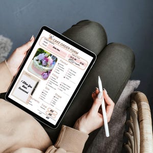 Custom Cake Order Form Template for iPad | Bakery Editable Digital PDF | Procreate & GoodNotes Friendly