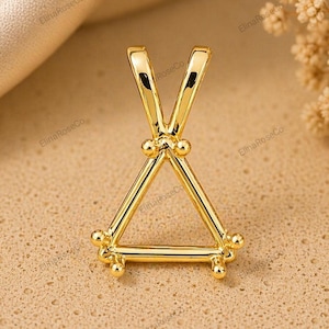 8 x 8 MM Trillion Cut Semi Mount Pendant Setting 5x5 to 20 x 20 MM, 925 Solid Sterling Silver Mount, Custom Gemstone Pendant