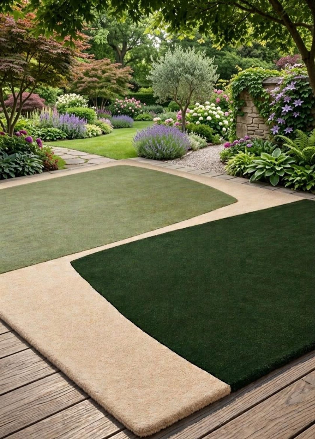 Modern Green Outdoor Area Rug, Garden Carpet, Patio Lawn Mat, Backyard ...