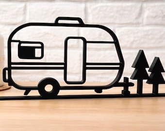 Camper/Caravan Decor 3D Print | Kampeersilhouet | Vanlife geschenk