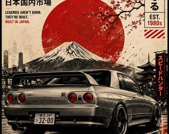 Póster retro JDM: la cultura automovilística japonesa. ¡Lleva el legendario espíritu JDM directamente a tu pared!
