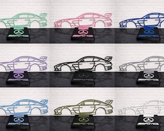 Decoratie in de vorm van een sportwagensilhouet | Sculptuur van een autoomtrek | Cadeau voor autoliefhebbers | Autokunstdecoratie | 3D-voertuigontwerp | Cadeau-idee voor mannen