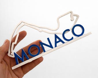 3D-geprint Formule 1-circuit van Monaco – Bureaudecoratie, cadeau voor motorsportfans – Model van het Monaco GP-circuit – F1-decoratie