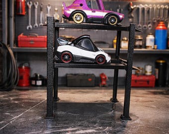 3D-geprinte autolift – mini-garagelift voor Hot Wheels- en Matchbox-modellen