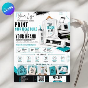 Craft Flyer Template, Editable Business Marketing Flyer, Custom Design Promo Poster, Printing Shop Flyer, Branding Services