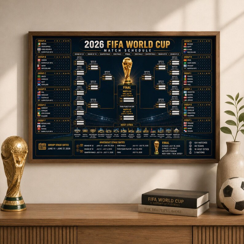 World Cup 2026 Planner USA Edition, Printable Soccer Tournament Tracker