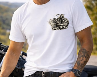 Ride Free Motorbike Tee, Vintage Rider Graphic Shirt, Unisex Motorcycle Gift, Retro Biker Style