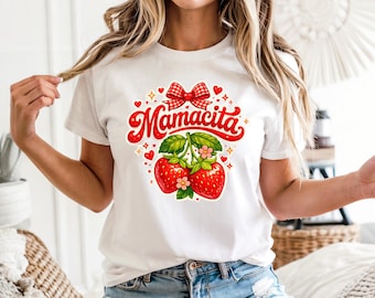 Bella Canvas Mamacita Strawberry Shirt, Trendy Mom Shirt, Mothers Day Gift, Birthday Present