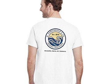M Cunningham & Co General Merchants T-Shirt  | Vintage Style Merchant Logo Tee | Retro Irish Business Shirt | Minimalist Graphic Tee |
