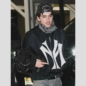 Blouson aviateur noir unisexe My City New York Mowalola Timothée Chalamet