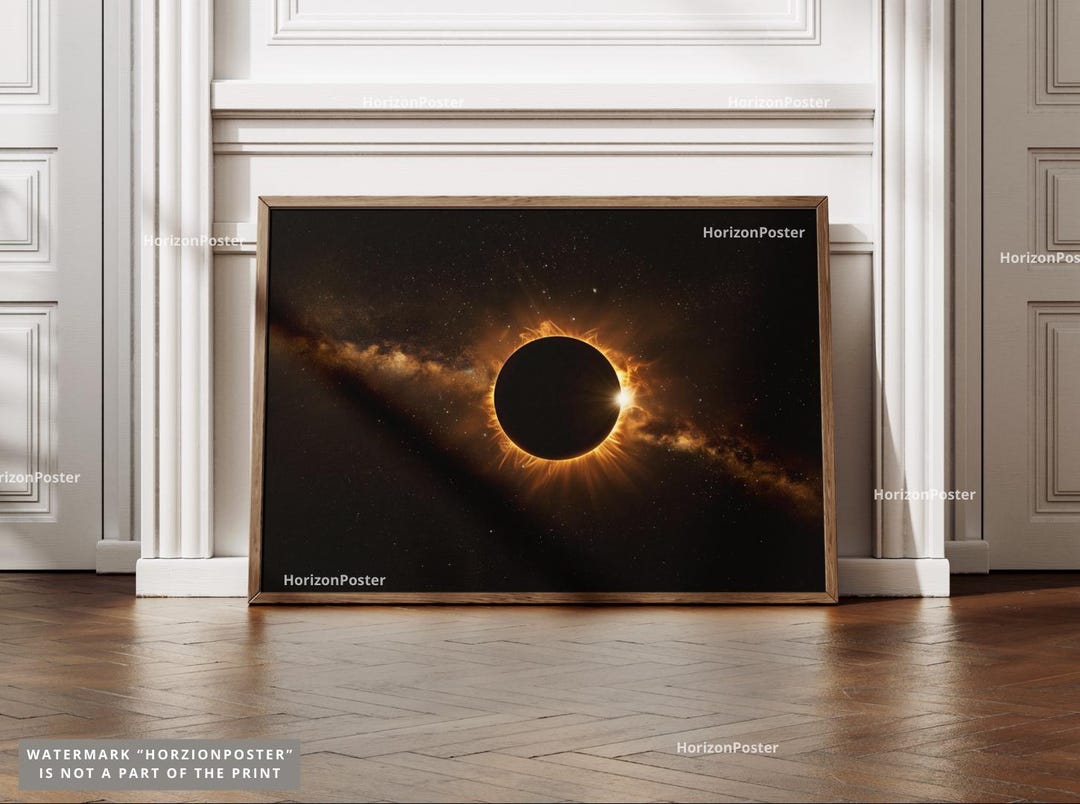 Solar Eclipse Poster, Eclipse Wall Art, Space Decor, Galaxy Artwork ...