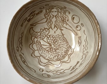 Made To Order Hand Thrown Ceramic Mermaid Bowl