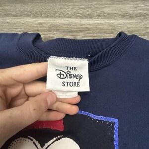 Vintage Disney Mickey Mouse Sweatshirt Mens Large Navy Blue Fleece Graphic 90s image 5
