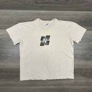 Vintage Nike Shirt Womens Large Neutrals N Logo Graphic Swoosh Retro Boxy 90s image 2