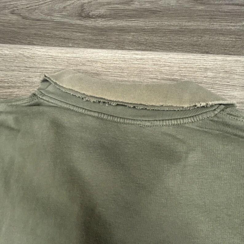 Vintage Nike Sweatshirt Mens 2XL Green 1/4 Zip Pullover Distressed Mock Neck Y2K image 8