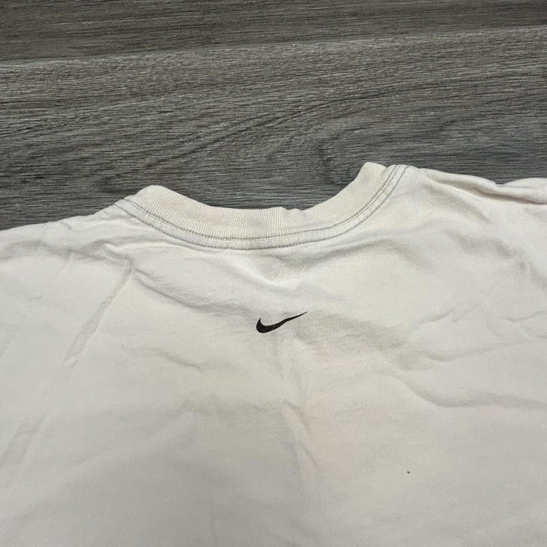 Vintage Nike Shirt Womens Large Neutrals N Logo Graphic Swoosh Retro Boxy 90s image 6