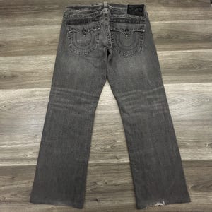 Vintage True Religion Ricky Jeans heren 36 x 32 grijs ontspannen bootcut houtskool VS afbeelding 1