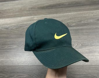 Vintage Nike Olive Nylon Green Cap with Yellow Swoosh Patch 90 main image 2