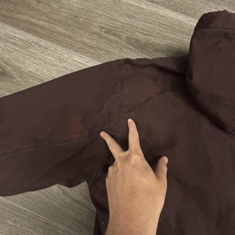 Browning Workwear Jacket Mens XL Brown Hooded Canvas Mocha Quilted 90s image 11