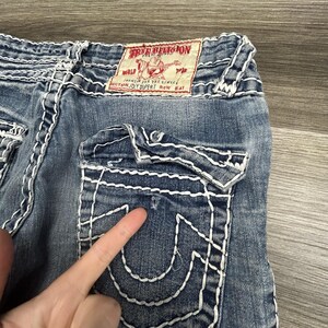 True Religion Jeans Womens 28x31 Joey Super T Low Rise Bootcut Straight Made USA image 9
