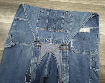 Prawdziwe Vintage 70s Big Yank Bib Overalls Men 40x32 Blue Denim Union Made in USA