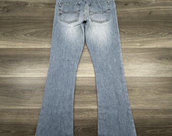 Jeans Abercrombie & Fitch pour femme, taille basse évasée 28 x 32 cm, États-Unis des années 90