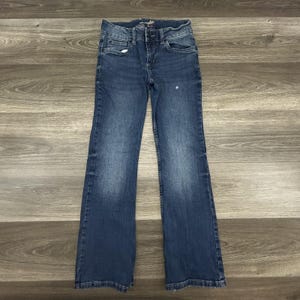 Wrangler Bootcut Jeans Damen 3 Blau Mittlere Waschung Low Rise Denim Taschen Y2K Bild 2