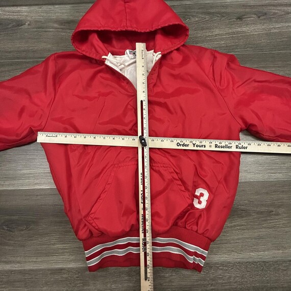 Vintage 80s Track Jacket Mens Small Red Hooded 1/4 Zip Talon