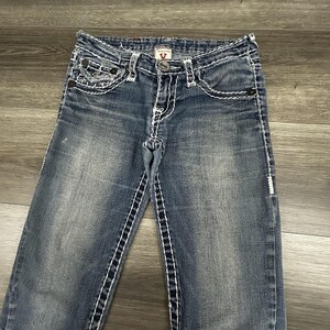True Religion Jeans Womens 28x31 Joey Super T Low Rise Bootcut Straight Made USA image 3