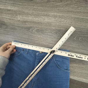 Vintage Wrangler-jeans uit de jaren 70 past 30 x 29 blauw denim met rechte pijpen gemaakt in de VS afbeelding 10