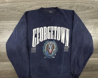 Sudadera vintage de los Georgetown Hoyas para hombre, talla grande, azul, baloncesto, Galt Sand, años 90