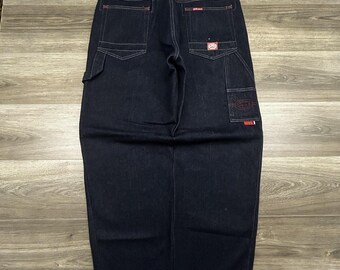 Pantalones vaqueros vintage ECKO Carpenter para hombre, talla 38x34, lavado oscuro, pierna ancha y corte relajado, estilo Y2K.