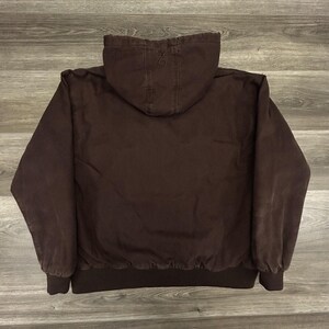 Browning Workwear Jacket Mens XL Brown Hooded Canvas Mocha Quilted 90s image 2