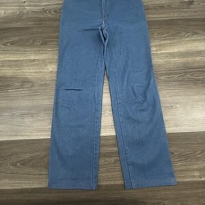 Vintage Wrangler-jeans uit de jaren 70 past 30 x 29 blauw denim met rechte pijpen gemaakt in de VS afbeelding 3