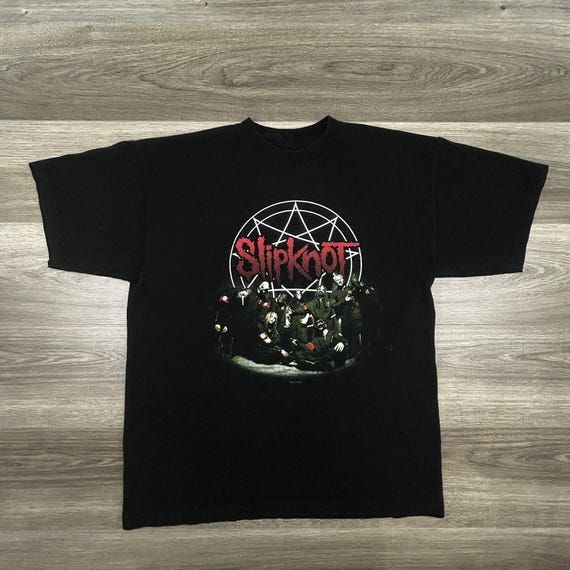 Vintage Slipknot Shirt Mens XL Black 2001 Pentagram IOWA Double