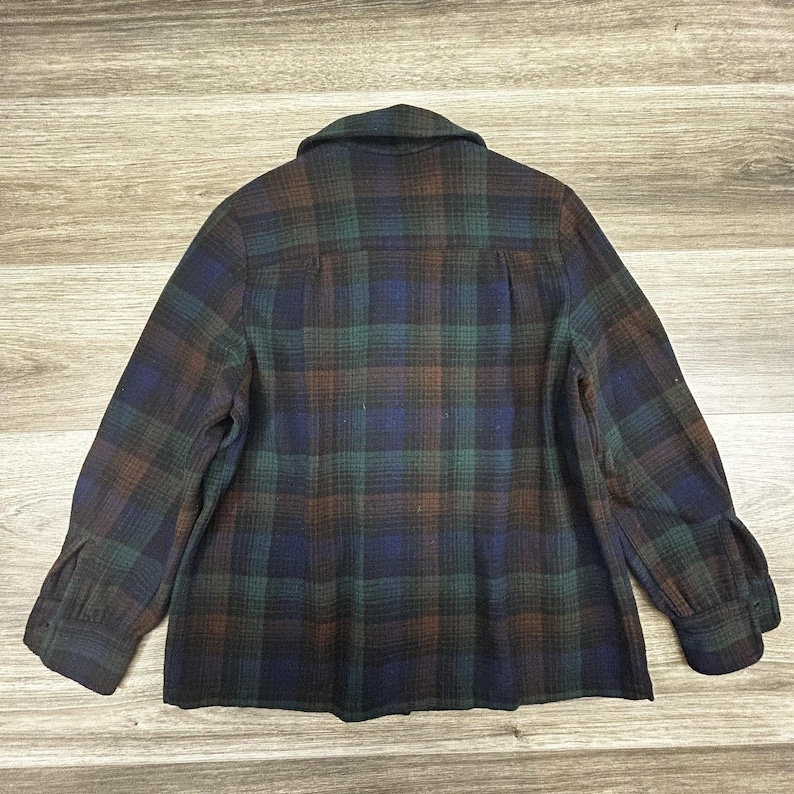 Vintage Pendleton Jacket Womens Medium Plaid Wool Button Front Pockets Flannel image 2