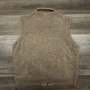 Pendleton Pullover Weste Herren Große Beige Shetland Wolle Full Zip Fleece gefüttert Bild 2