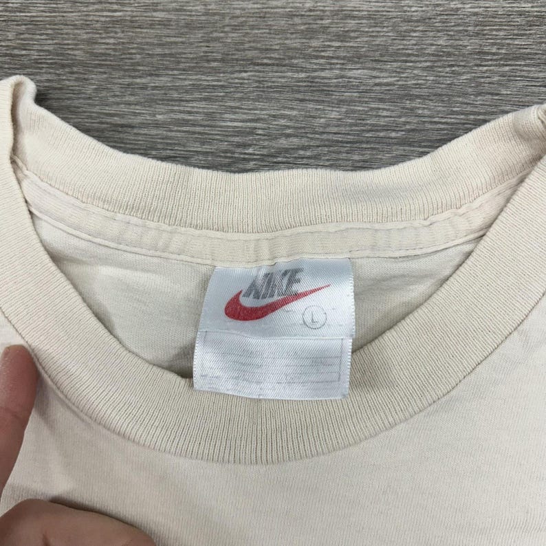 Vintage Nike Shirt Womens Large Neutrals N Logo Graphic Swoosh Retro Boxy 90s image 5