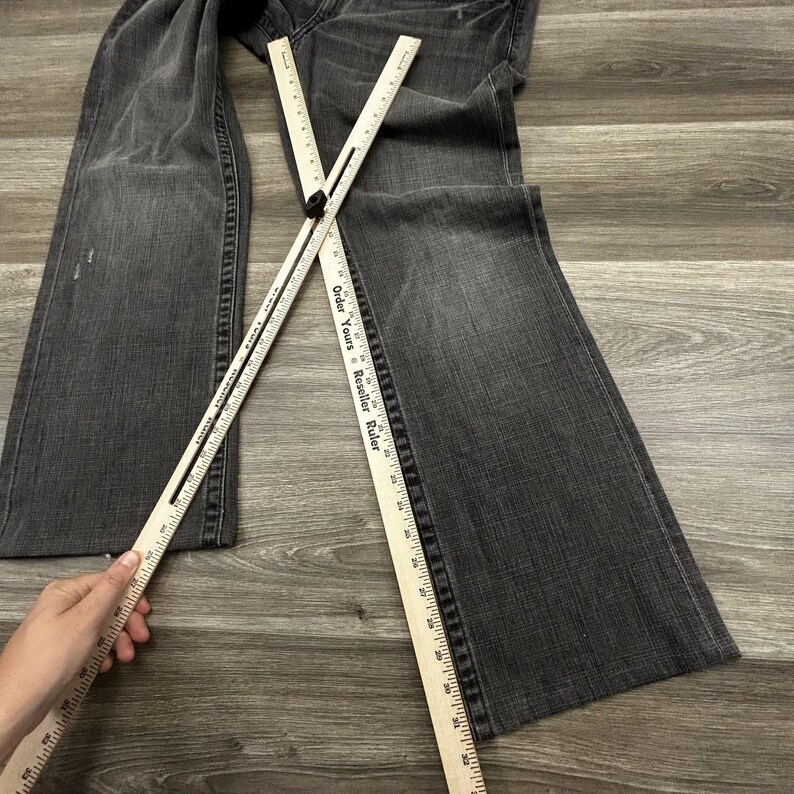 Vintage True Religion Ricky Jeans heren 36 x 32 grijs ontspannen bootcut houtskool VS afbeelding 12