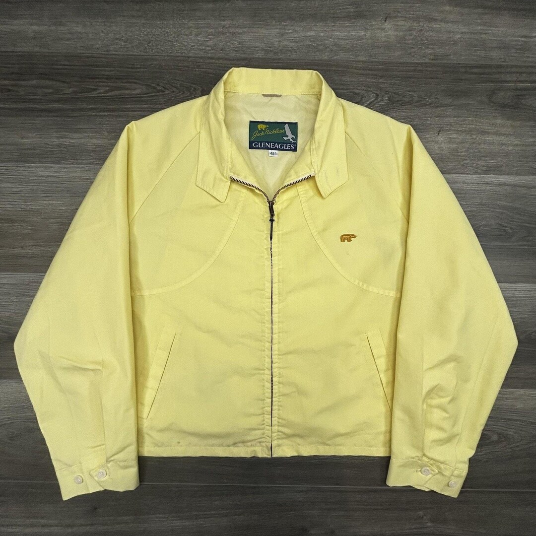 Vintage Jack Nicklaus Gleneagles Jacket Mens 48 Yellow Golf