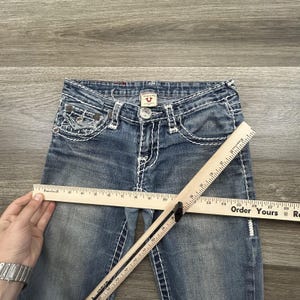 True Religion Jeans Womens 28x31 Joey Super T Low Rise Bootcut Straight Made USA image 12