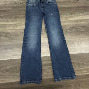 Wrangler Bootcut Jeans Damen 3 Blau Mittlere Waschung Low Rise Denim Taschen Y2K Bild 3