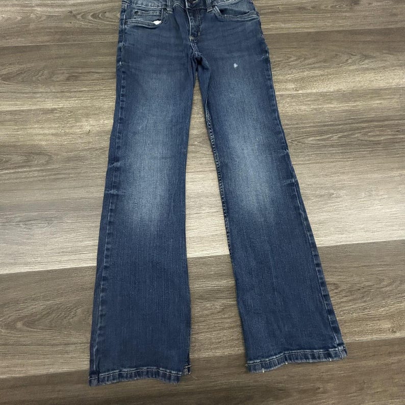 Wrangler Bootcut Jeans Damen 3 Blau Mittlere Waschung Low Rise Denim Taschen Y2K Bild 3